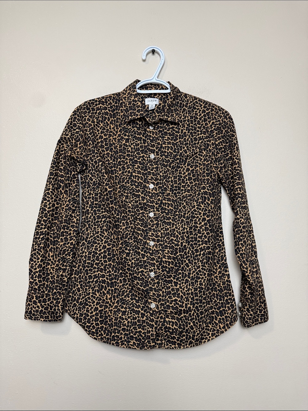 J. Crew Leopard Print Button-Down Shirt - Brown and Black size XS